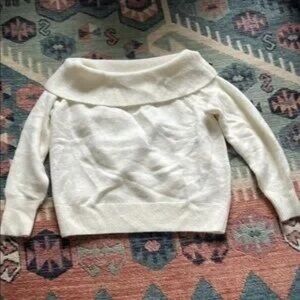 Chic Cream Off-the-Shoulder Women's Sweater